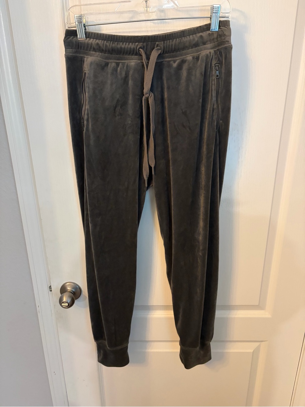 aerie Charcoal Velour Track Joggers size medium